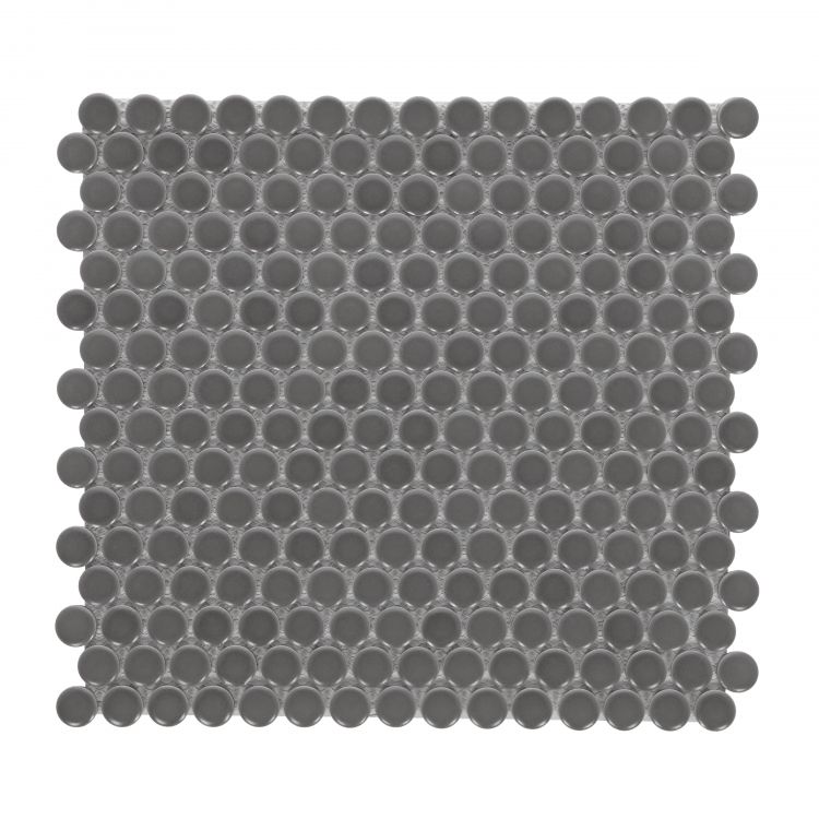 Penny Round Dark Grey Matte 11.5 x 12.25